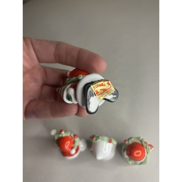 NAPCO Bone China Christmas Snowman Santa Vintage Spaghetti 1960’s Lot 4 - Picture 8 of 12